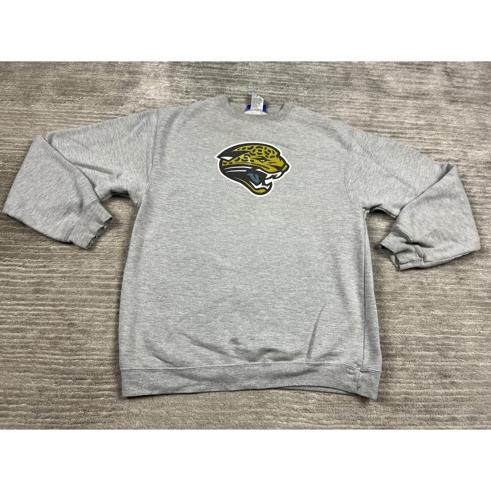 Reebok Sweatshirt Youth XL Gray Jacksonville Jaguars NFL Crewneck Pullover VTG